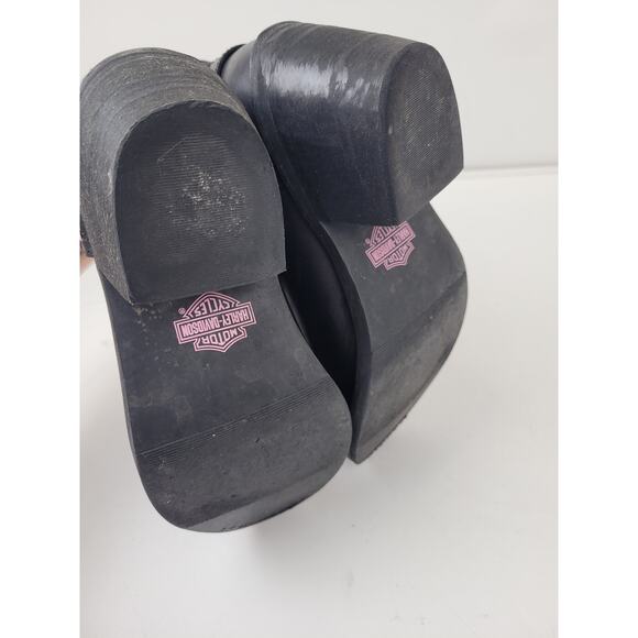 Harley-Davidson Black Leather Heeled Boots Women's Sz 7.5 - Picture 10 of 10